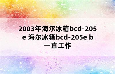 2003年海尔冰箱bcd-205e 海尔冰箱bcd-205e b一直工作